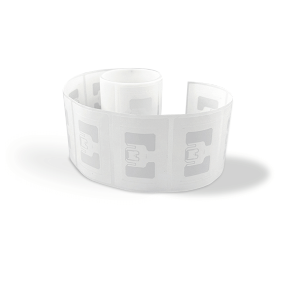AD Dogbone RFID labels in roll format for high-volume application