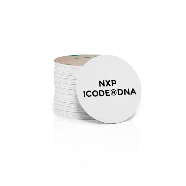 HF RFID PET tag with adhesive securely attached to different surfaces for asset tracking and inventory management