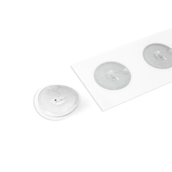 Example of HF RFID Wet Inlay PET NXP ICODE SLIX applied to packaging.