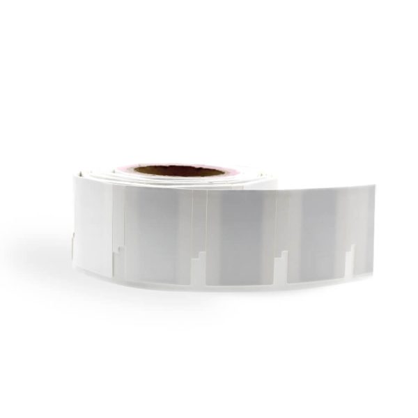 Roll format for easy storage, transport, and bulk printing of flexible UHF On-Metal labels