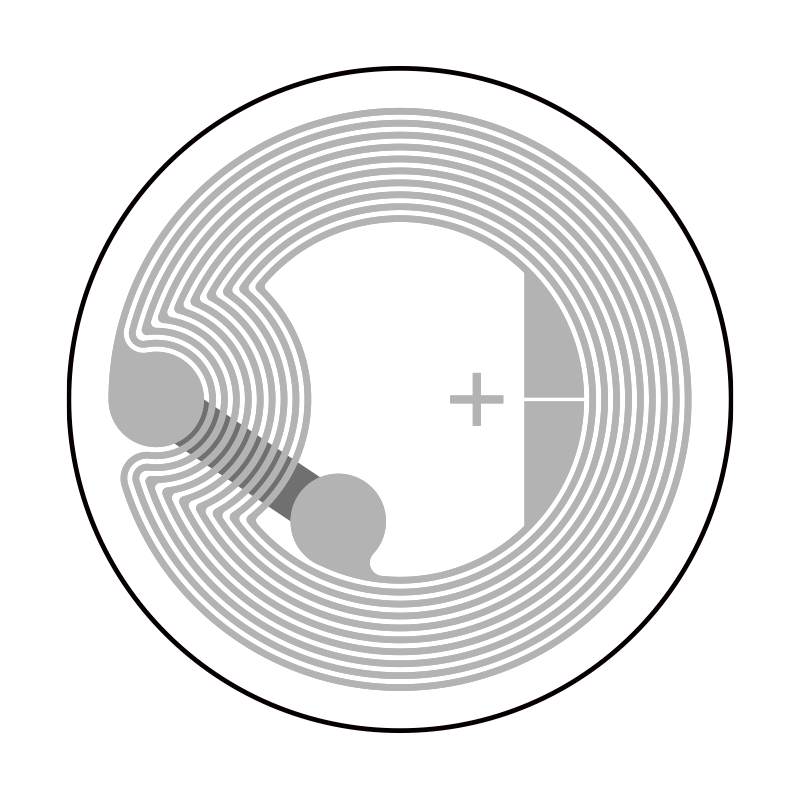 HF-NFC-Label-25-mm-RS-216-PET3M-D25-Label-Dimensions HF NFC Label PET 3M Adhesives NXP NTAG 216 25 mm