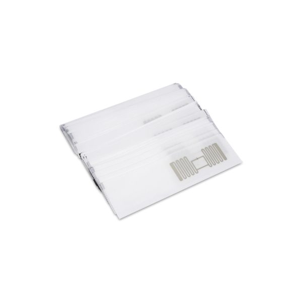 105 30 mm RFID Care Label with smooth ribbon surface.