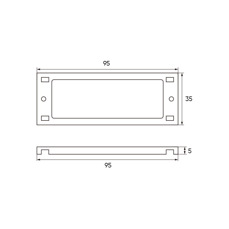 UHF RFID Tag 95 35 6.6 mm RS-R6P-OMABS3M-TE-9535-detail UHF RFID Tag On-Metal Tamper Proof ABS 3M adhesive Impinj Monza R6-P 95 35 6.6 mm